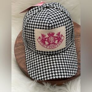Juicy Couture Black and White Houndstooth Hat